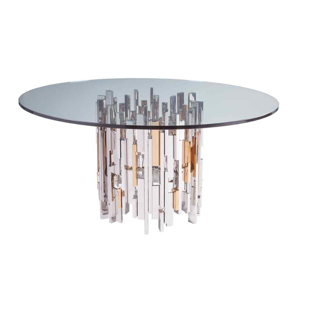 Buy Cityscape Round Dining Table With Glass Top Great Furniture