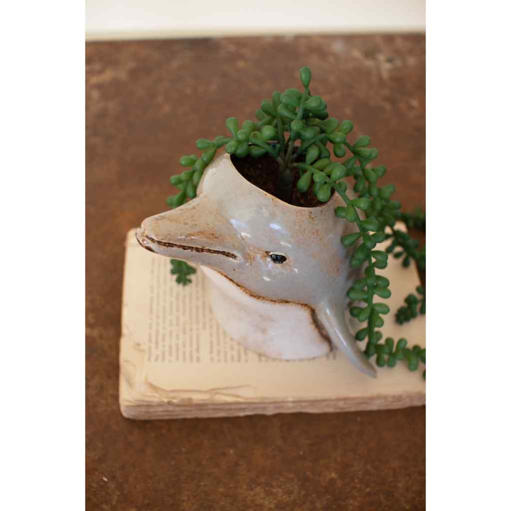 Ceramic Dolphin Planter Multi