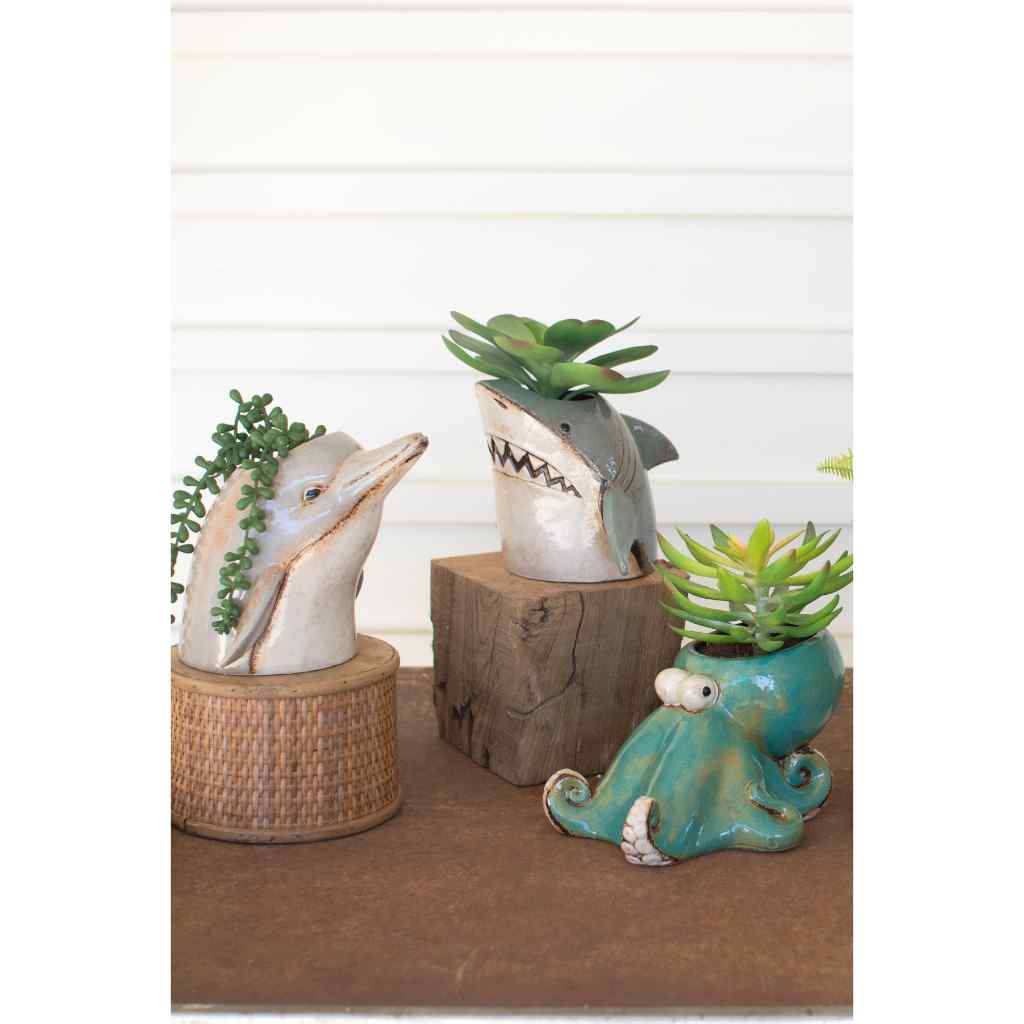 Ceramic Dolphin Planter Multi