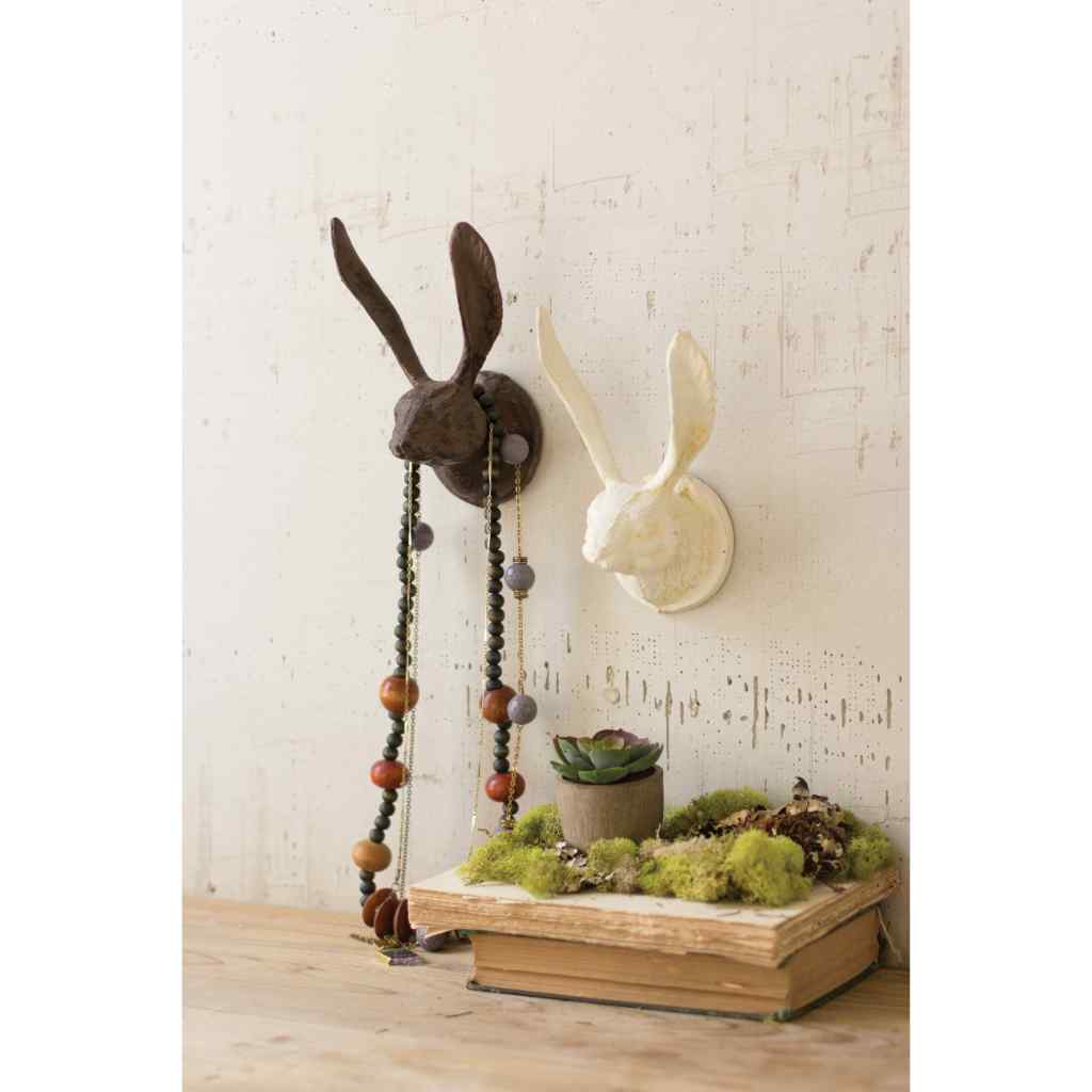 Cast Iron Rabbit Wall Hook - Rustic Brown