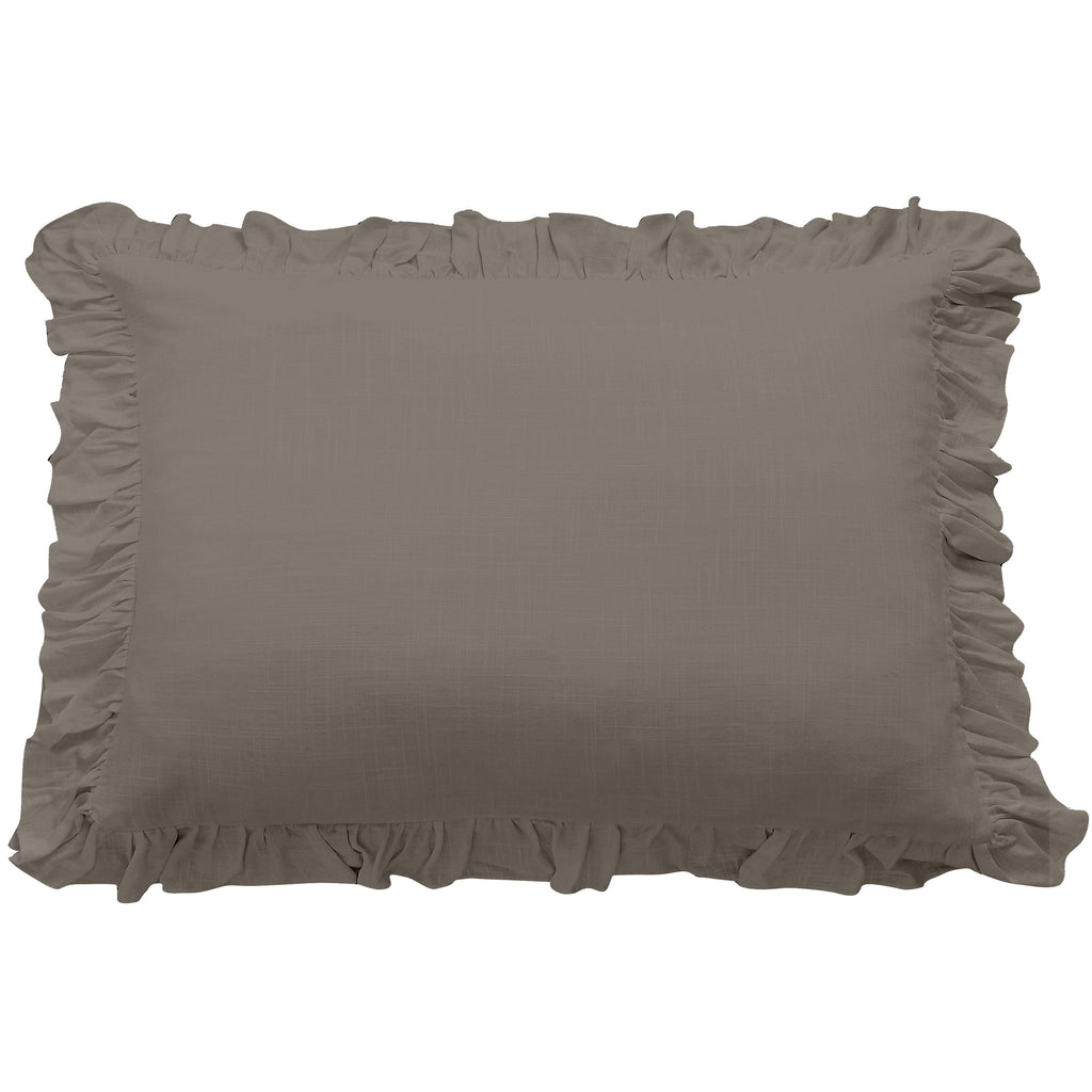 Lily Washed Linen Ruffle Dutch Euro Pillow from HiEnd Accents