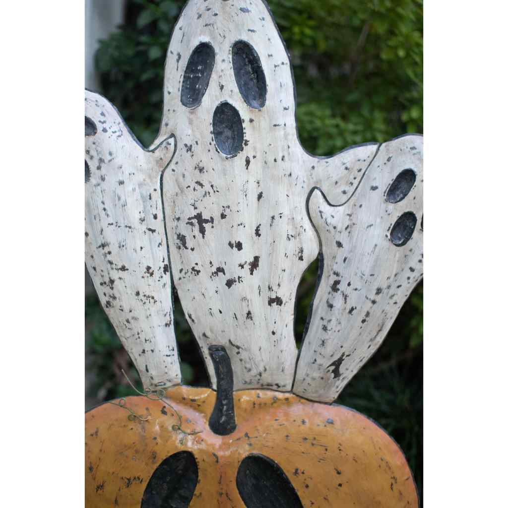 Jack-O-Lantern And Ghost Yard Art Orange