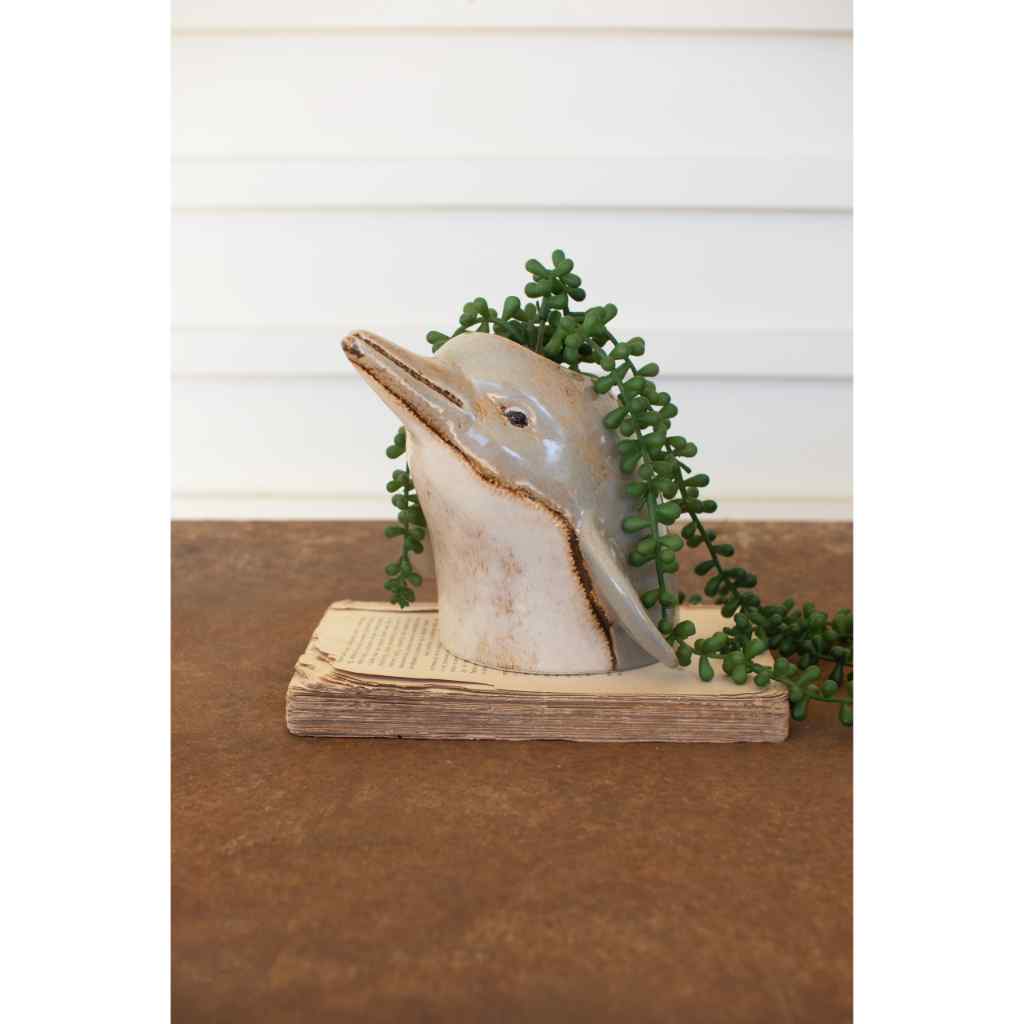 Ceramic Dolphin Planter Multi