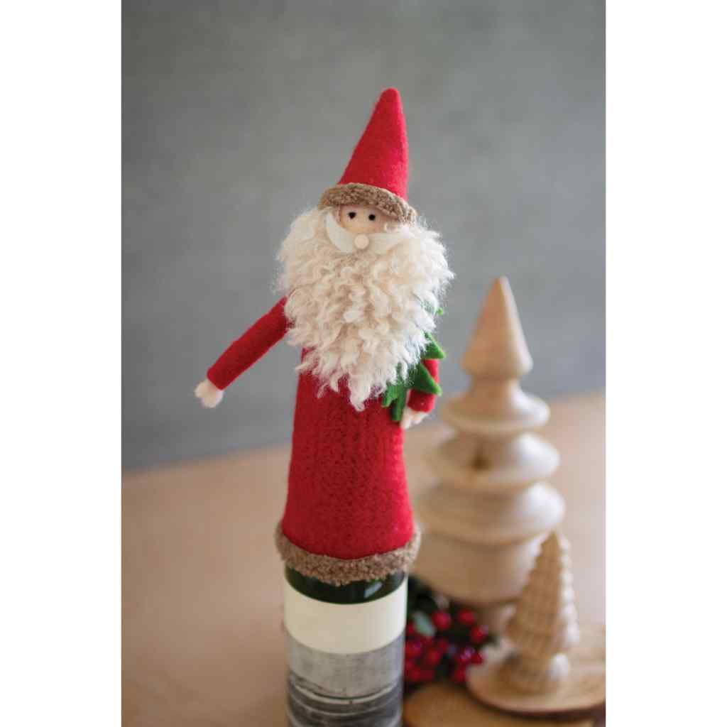 Felt Santa Wine Topper Multi