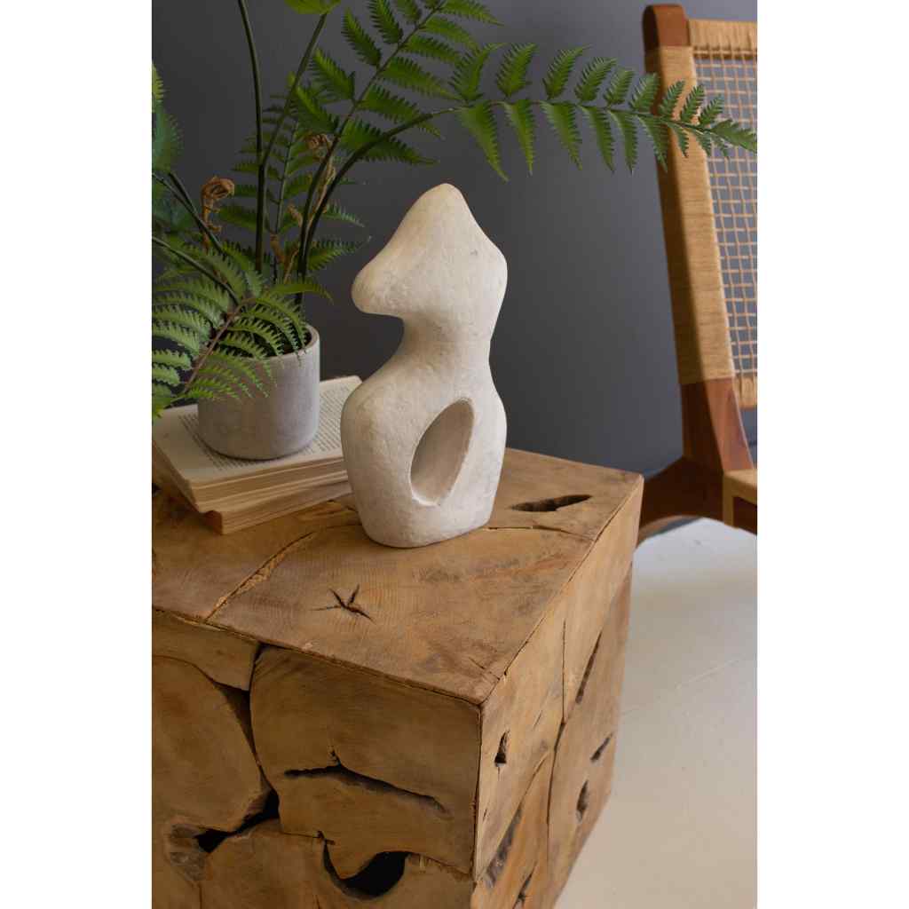 Rustic Teak Wood Cube Brown
