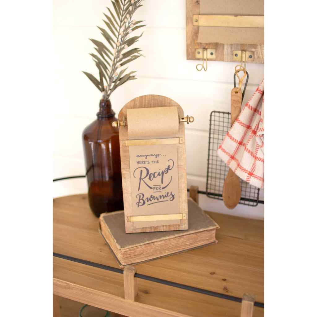 Wooden Tabletop Note Roll Tan