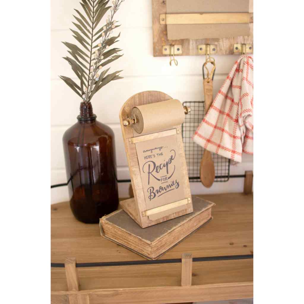 Wooden Tabletop Note Roll Tan