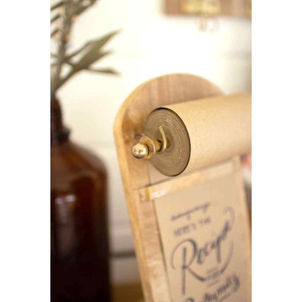Wooden Tabletop Note Roll Tan