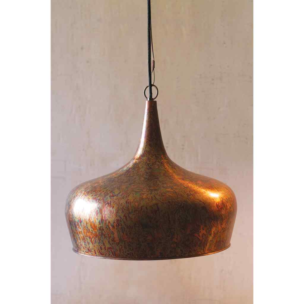Tear Drop Pend Lamp With Rust Finish Brown