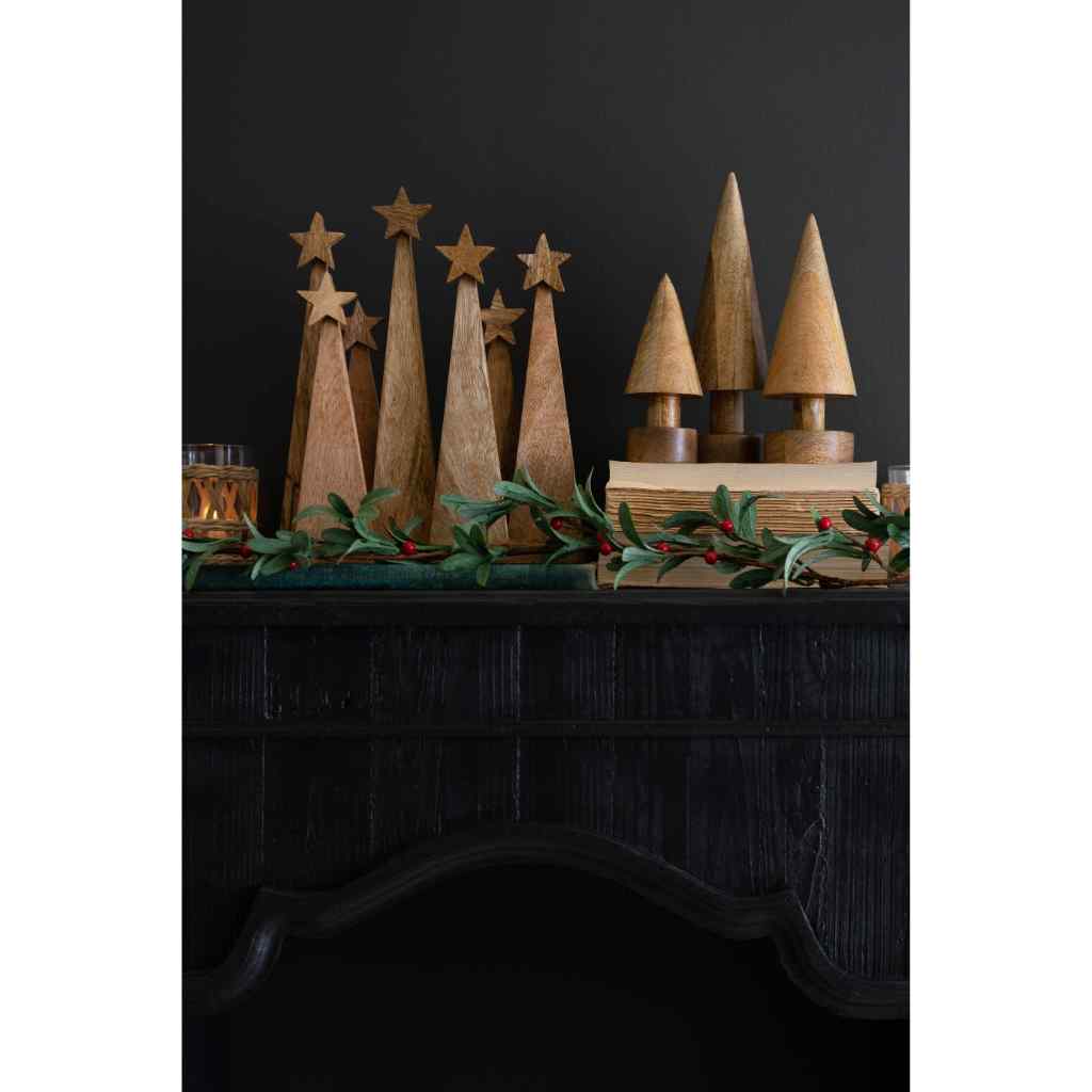 Seven Wooden Christmas Tree On A Base Brown