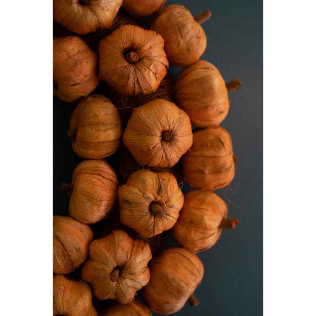 Orange Faux Pumpkin Wreath Orange