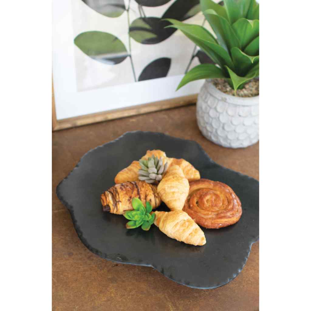 Black Limestone With Rustic Edge Lazy Susan Black