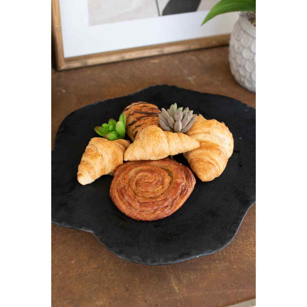 Black Limestone With Rustic Edge Lazy Susan Black