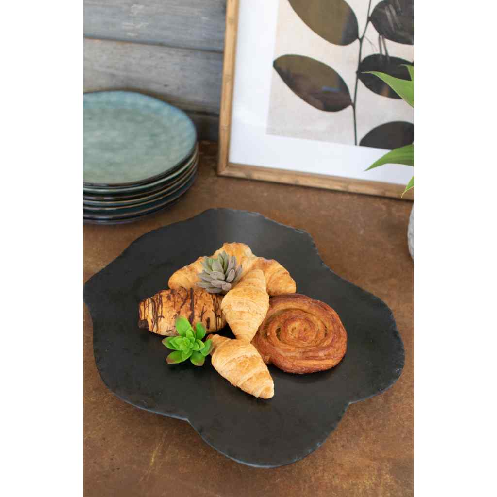 Black Limestone With Rustic Edge Lazy Susan Black