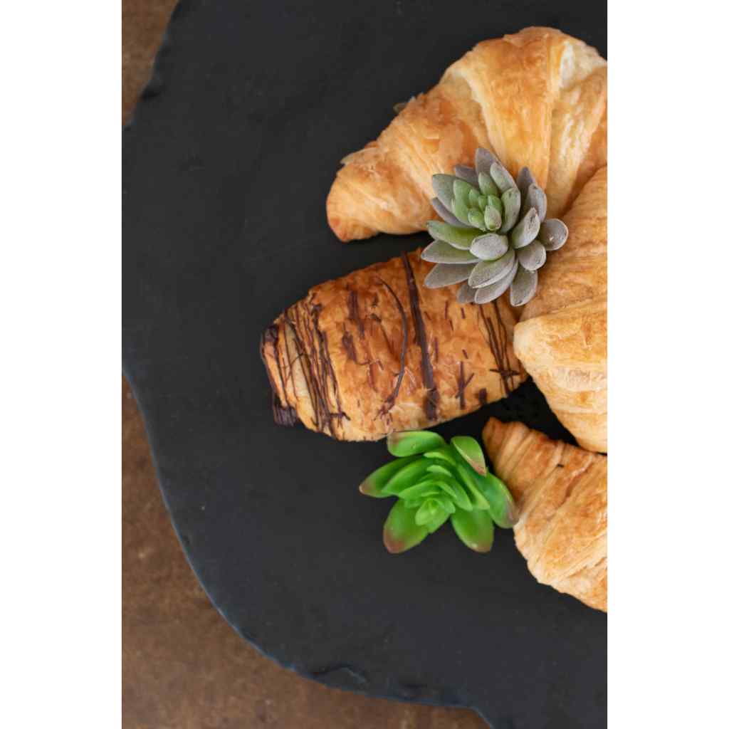 Black Limestone With Rustic Edge Lazy Susan Black