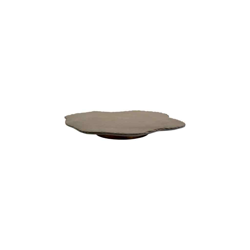 Black Limestone With Rustic Edge Lazy Susan Black