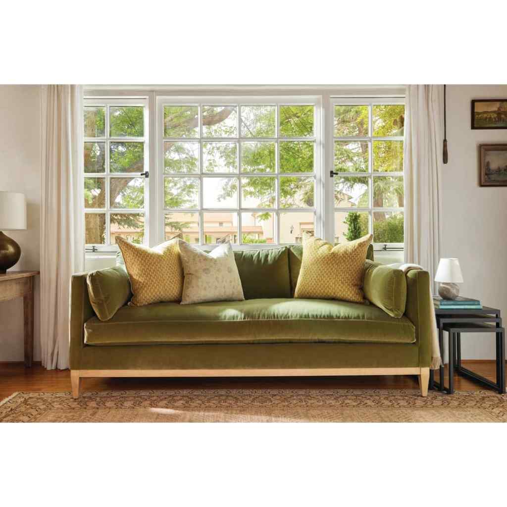 Leo Express Velvet Sofa Olive