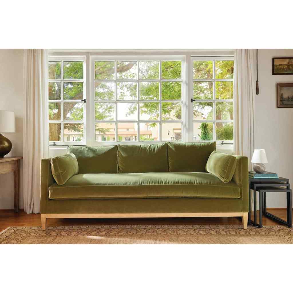 Leo Express Velvet Sofa Olive