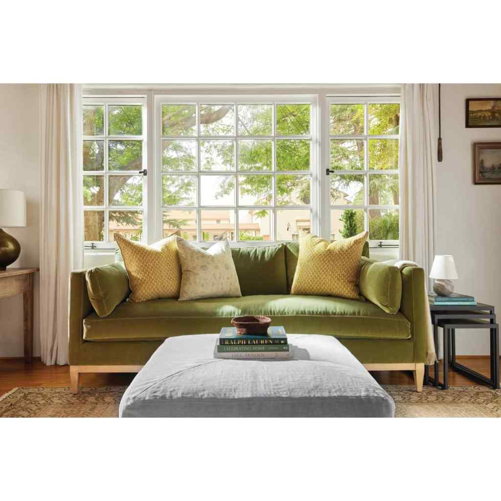 Leo Express Velvet Sofa Olive