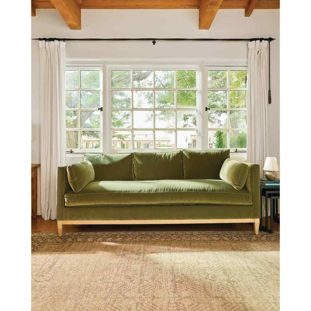 Leo Express Velvet Sofa Olive