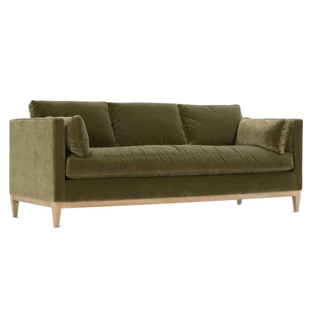 Leo Express Velvet Sofa Olive