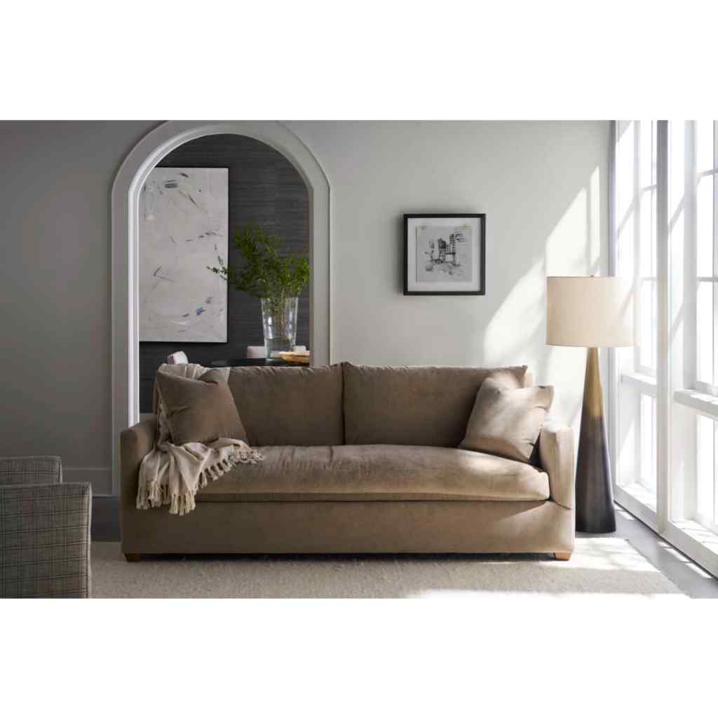 89” Lilah Sofa - Fawn Brushed Velvet Straw