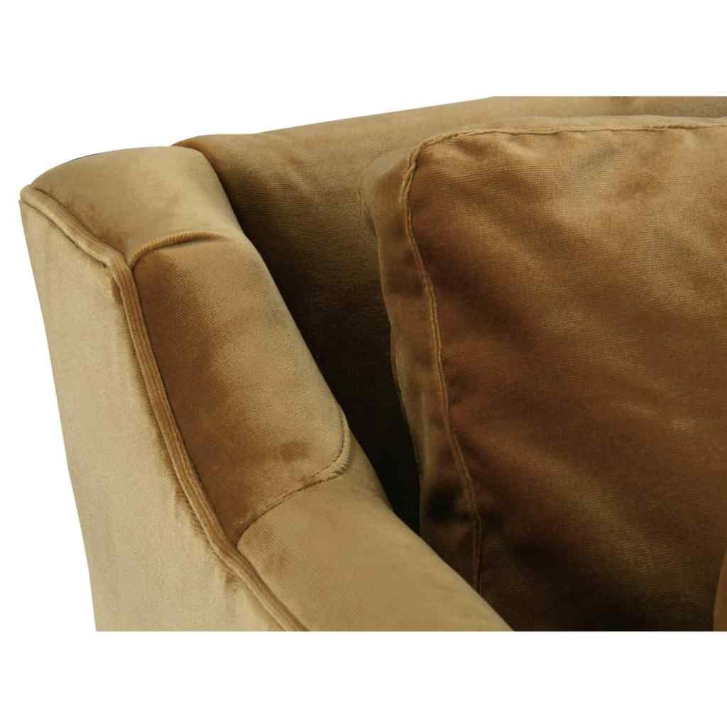 90” Madeline Sofa - Antiqued Amber Velvet Brass