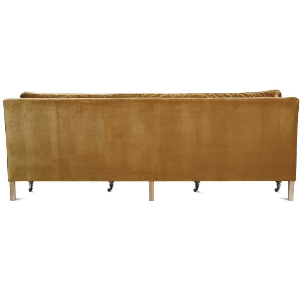 90” Madeline Sofa - Antiqued Amber Velvet Brass