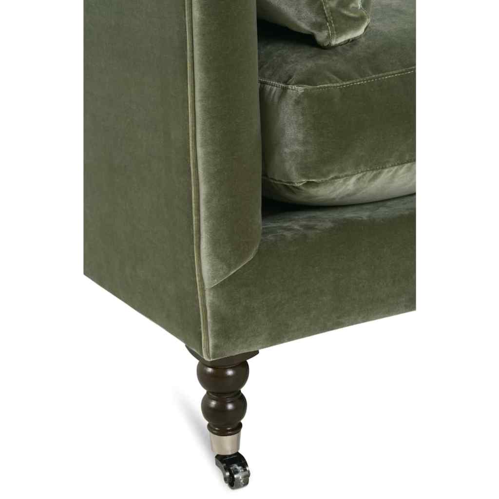 90” Madeline Sofa - Antiqued Moss Velvet Sage