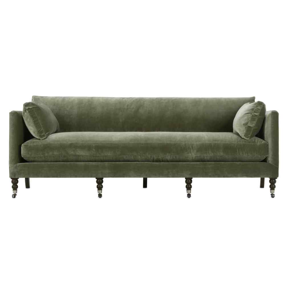 90” Madeline Sofa - Antiqued Moss Velvet Sage