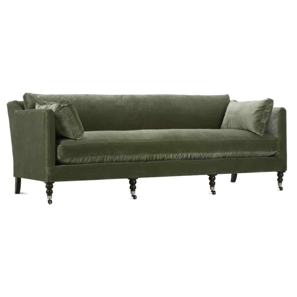 90” Madeline Sofa - Antiqued Moss Velvet Sage