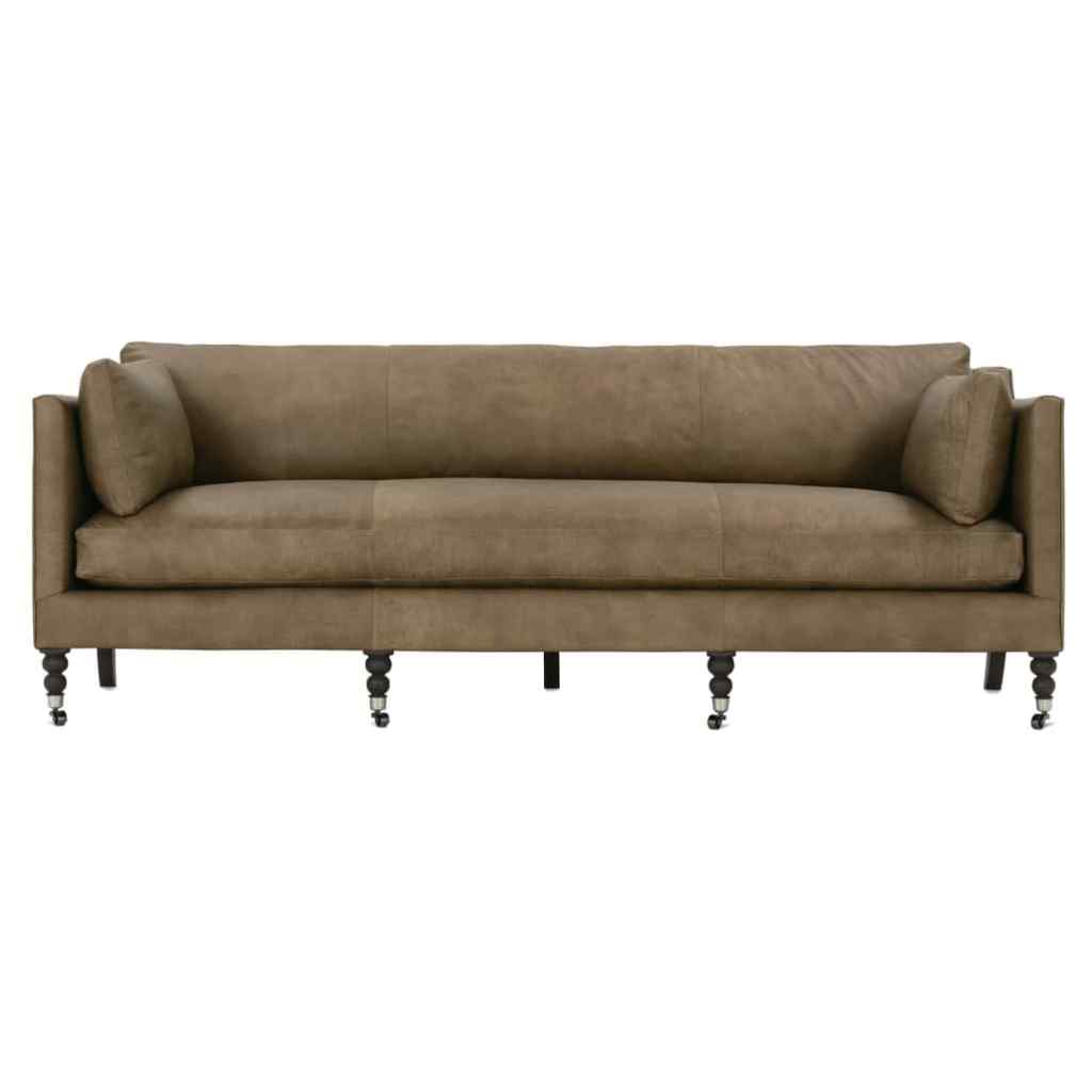 Mushroom Madeline Leather Sofa Tan