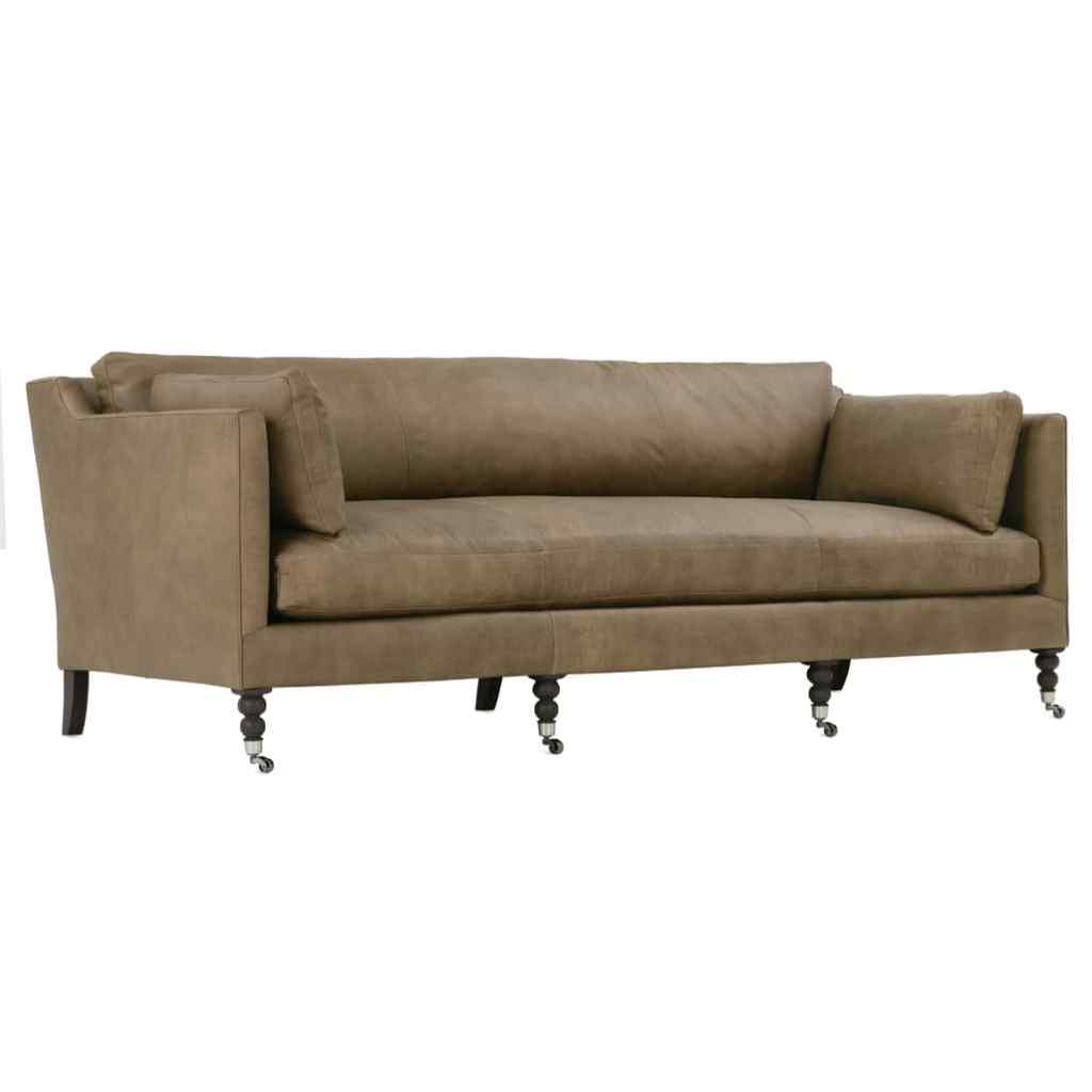 Mushroom Madeline Leather Sofa Tan