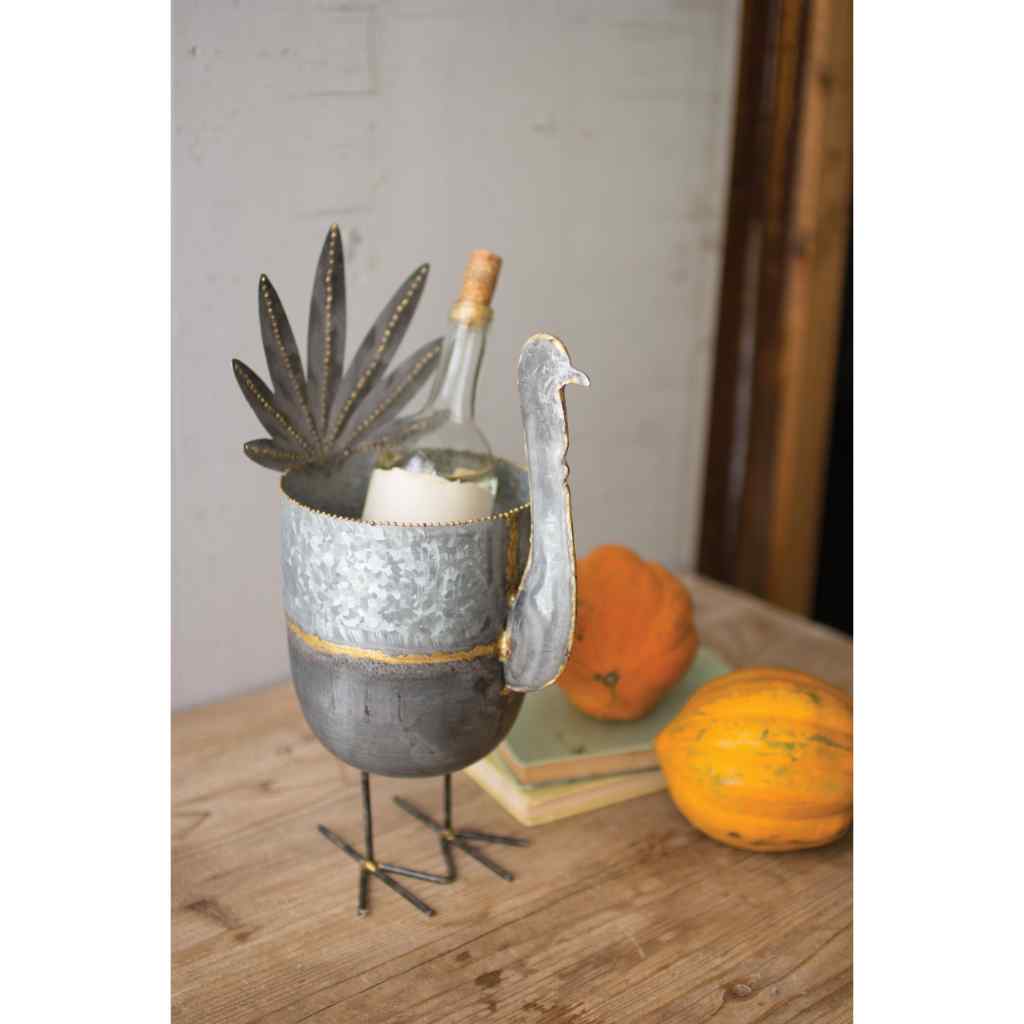 Galvanized Turkey Wine Chiller Gray