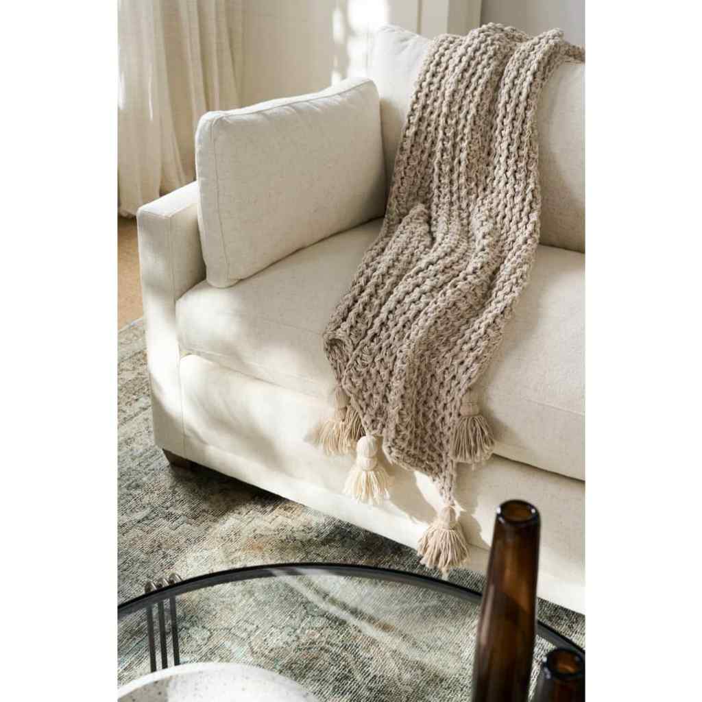 Sylvie 88in Sofa 2-Over-Bench Bone White