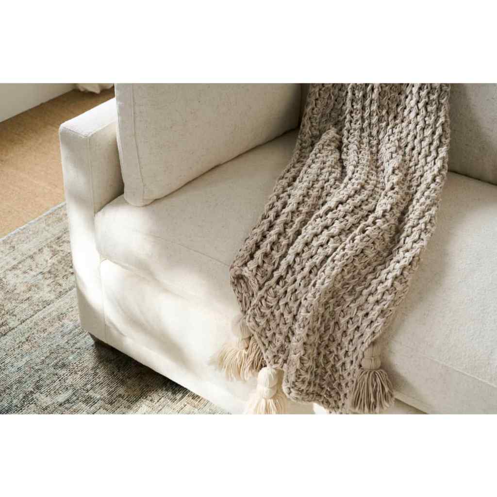 Sylvie 88in Sofa 2-Over-Bench Bone White