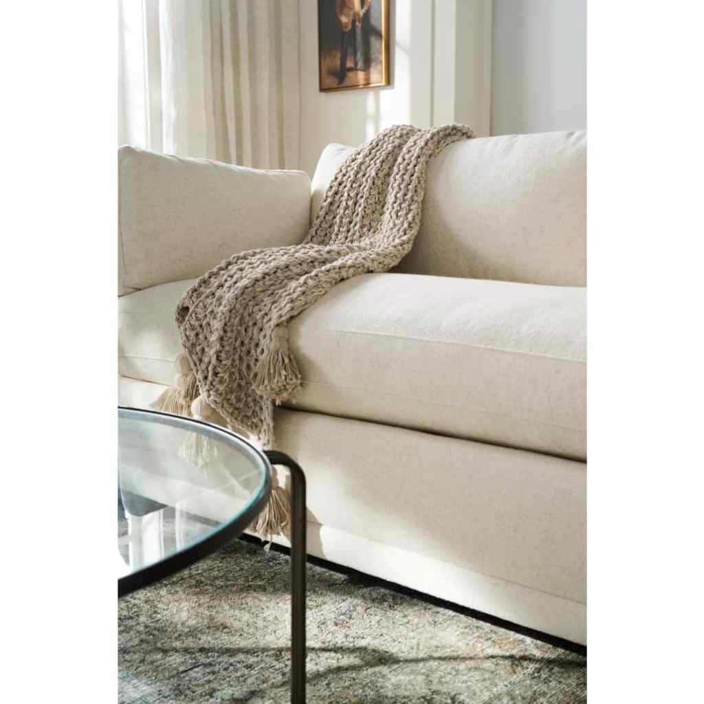 Sylvie 88in Sofa 2-Over-Bench Bone White