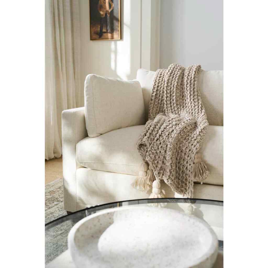 Sylvie 88in Sofa 2-Over-Bench Bone White