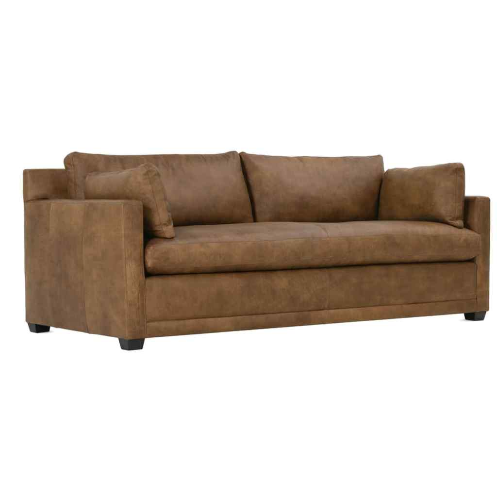 Athena Cocoa Sylvie Leather Sofa Brown