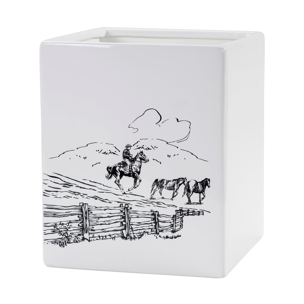 Ranch Life Ceramic Wastebasket from HiEnd Accents