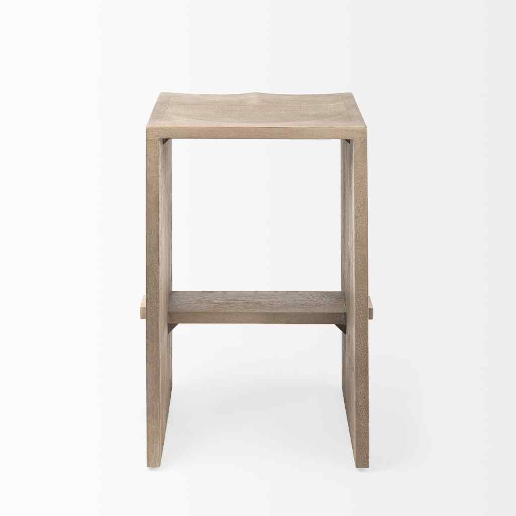 Aida 26in Seat Height Light Gray Wood Counter Stool Gray