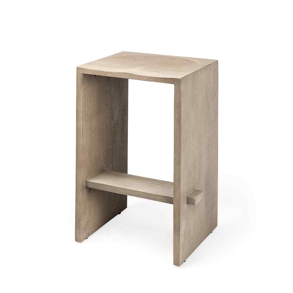 Aida 26in Seat Height Light Gray Wood Counter Stool Gray