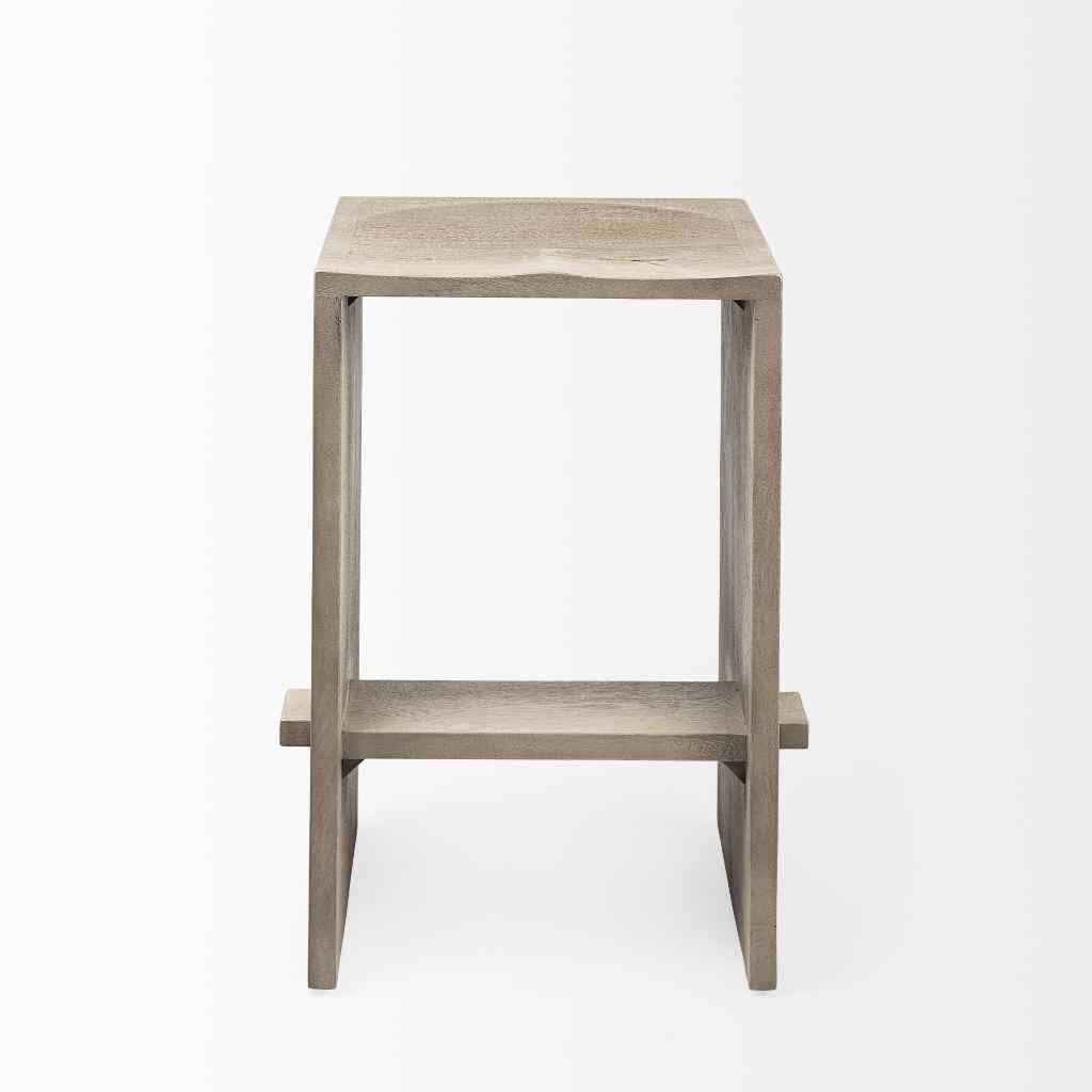 Aida 26in Seat Height Light Gray Wood Counter Stool Gray