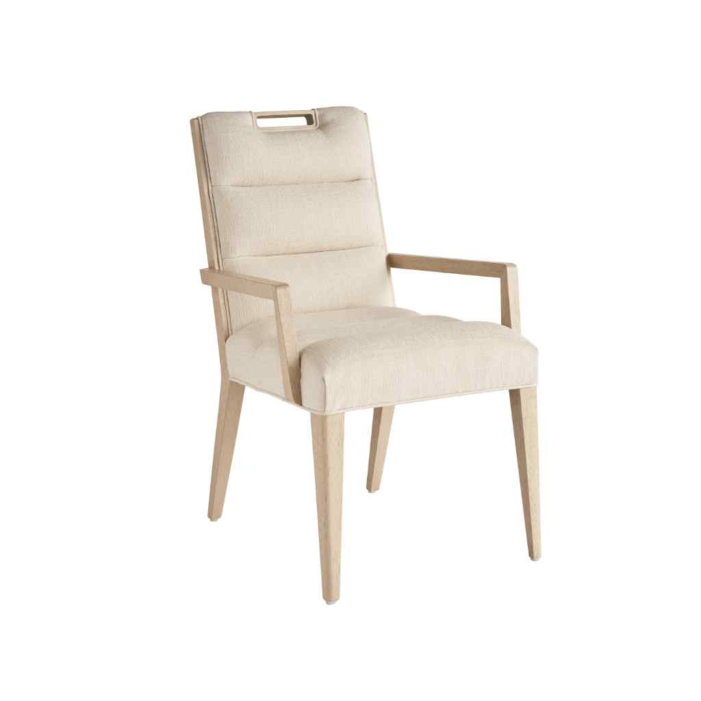 Aiden Channeled Upholstered Arm Chair - Sunset Key Biscayne