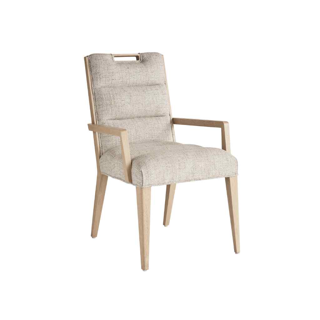 Aiden Channeled Upholstered Arm Chair - Sunset Key Sand Drift