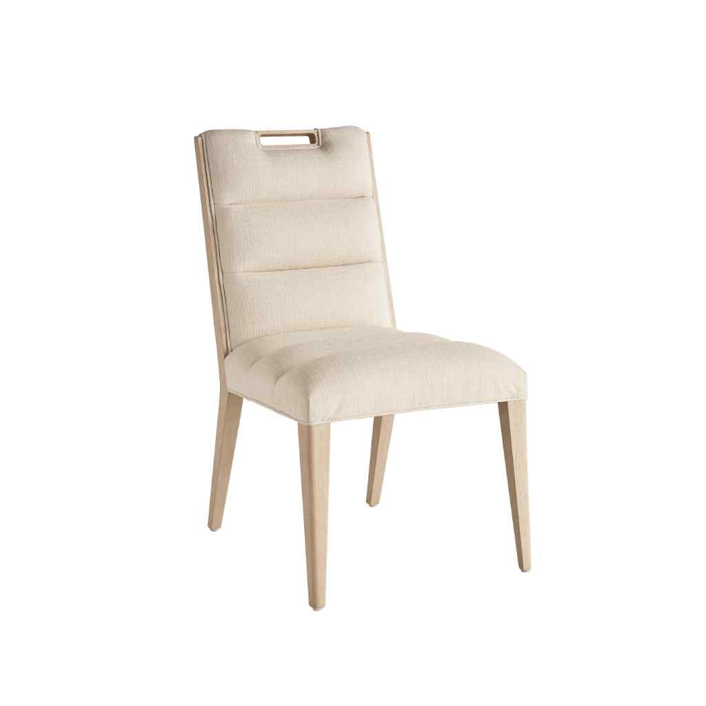 Aiden Channeled Upholstered Side Chair - Sunset Key Sand Drift