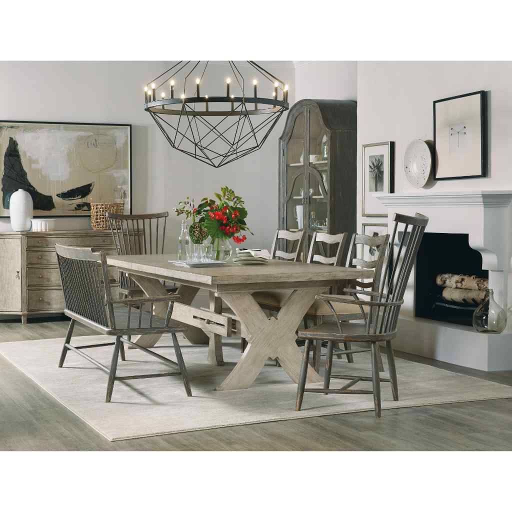 Alfresco Vittorio 80in Rectangle Dining Table with 2-22in Leaves Light Brown