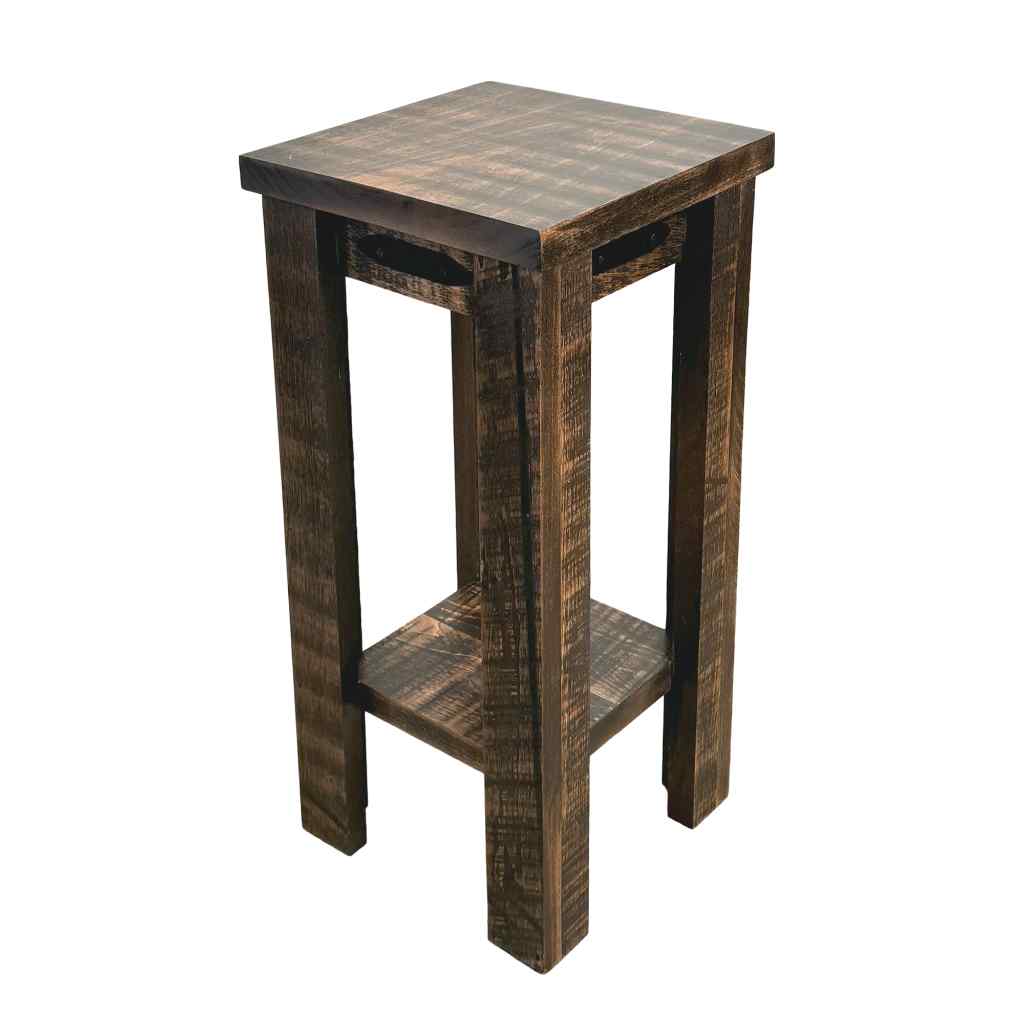 All Rough Sawn Drink Table Rough Stain
