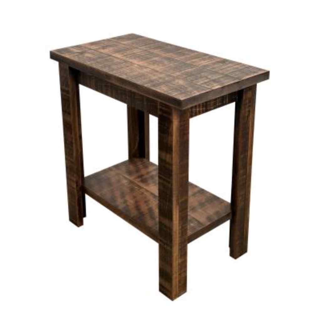 All Rough Sawn Rectangle Side Table Rough Stain