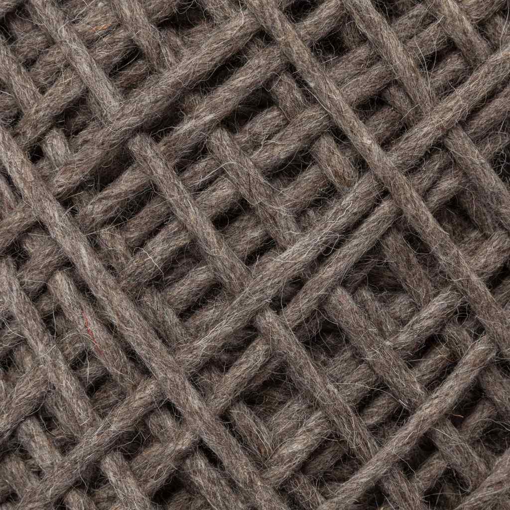 Allium Dark Brown Handwoven Wool Cylindrical Pouf Brown